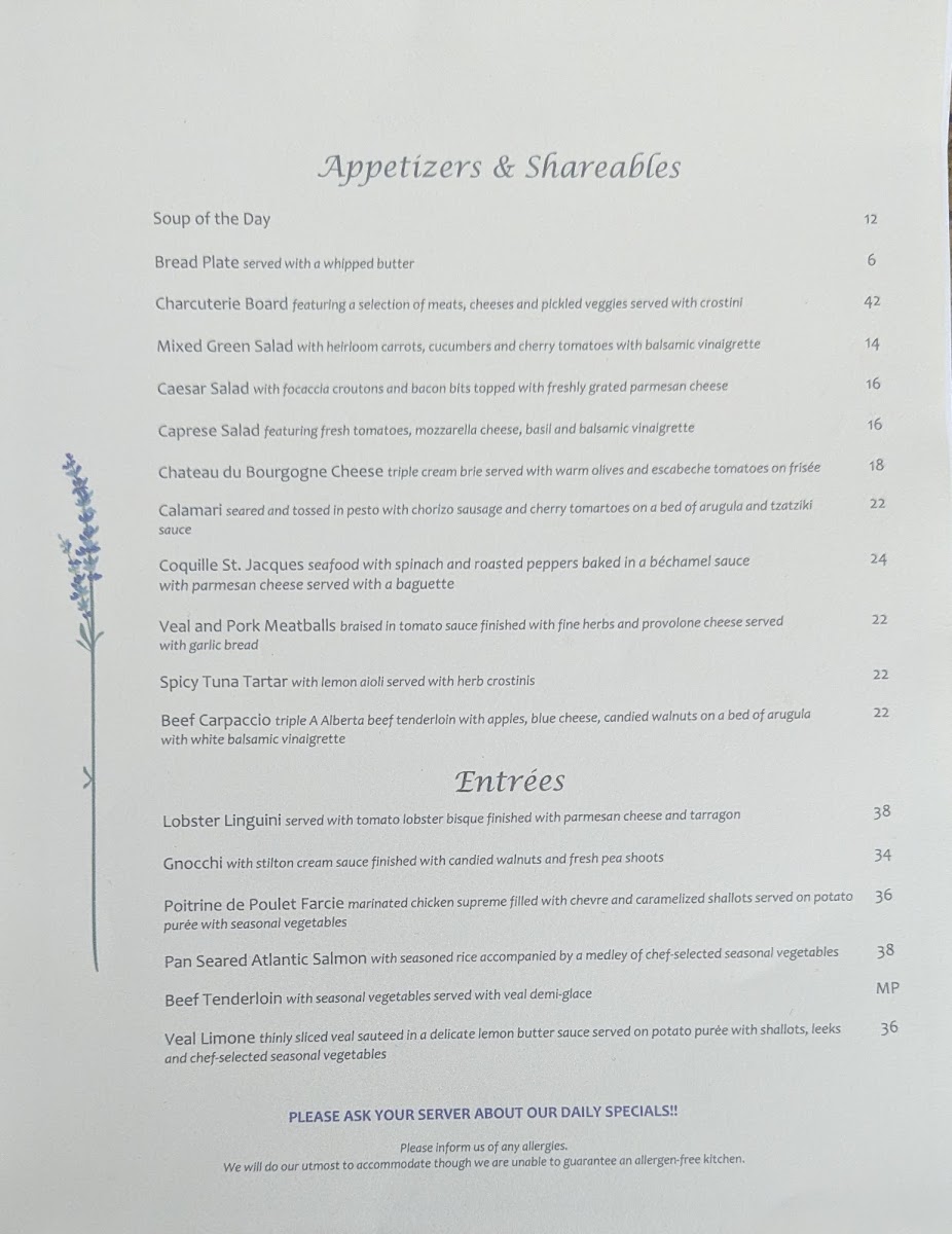 Menu Katherine’S Chateau-1
