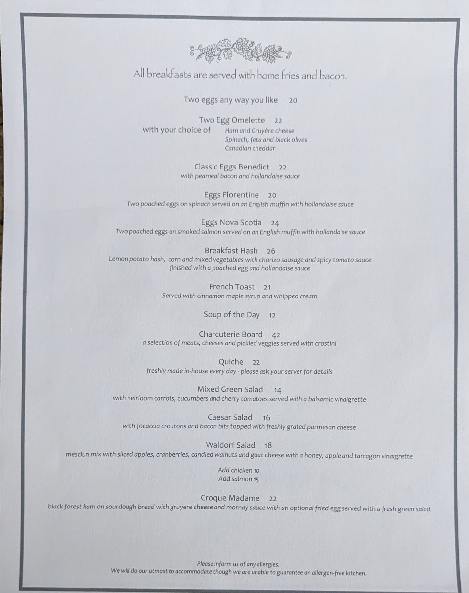 Menu Katherine’S Chateau-2